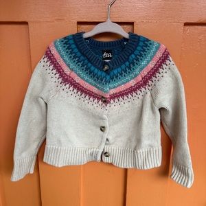 GUC Tea Collection size XS (2-3) fair isle cardigan